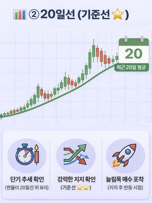 이동평균선 20일선 중기 흐름 설명 이미지