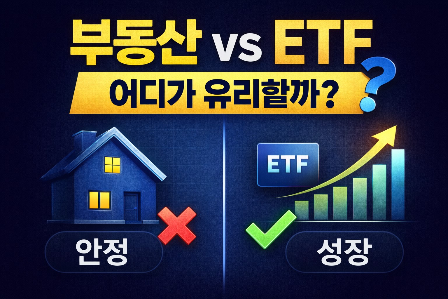 부동산과 ETF 투자 중 어떤 자산이 더 유리한지 비교한 대표 썸네일 이미지