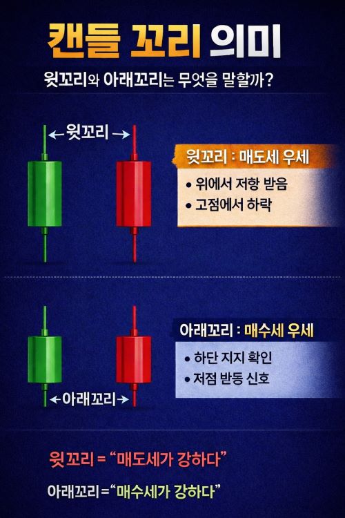 캔들 윗꼬리 아래꼬리 의미 설명 차트 이미지