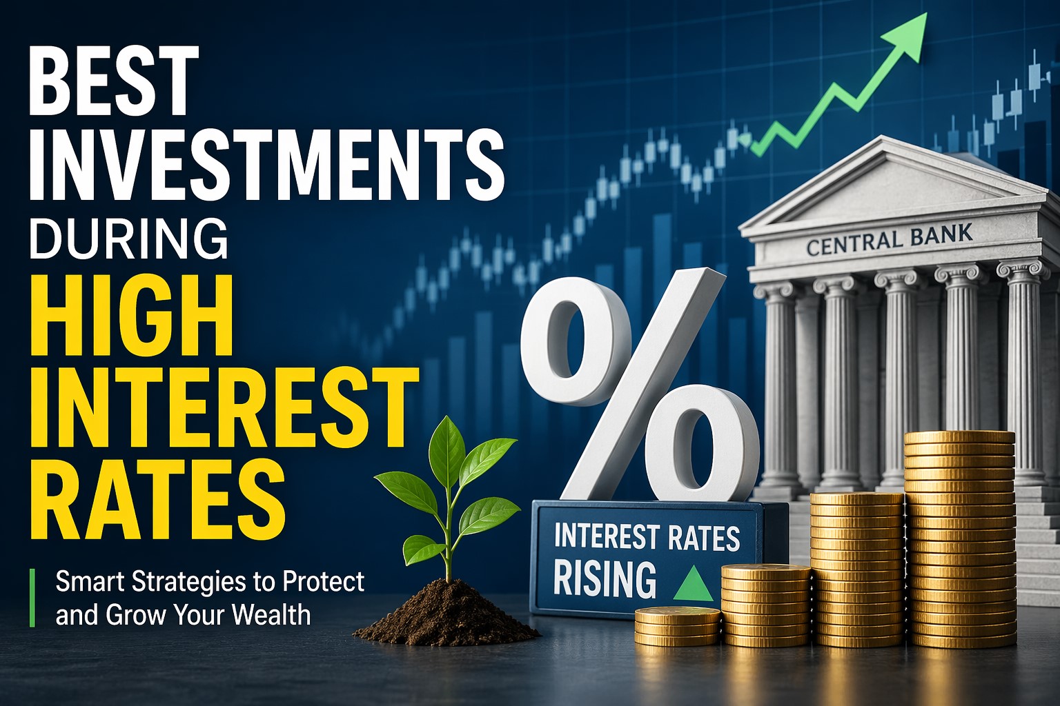 best investments during high interest rates infographic