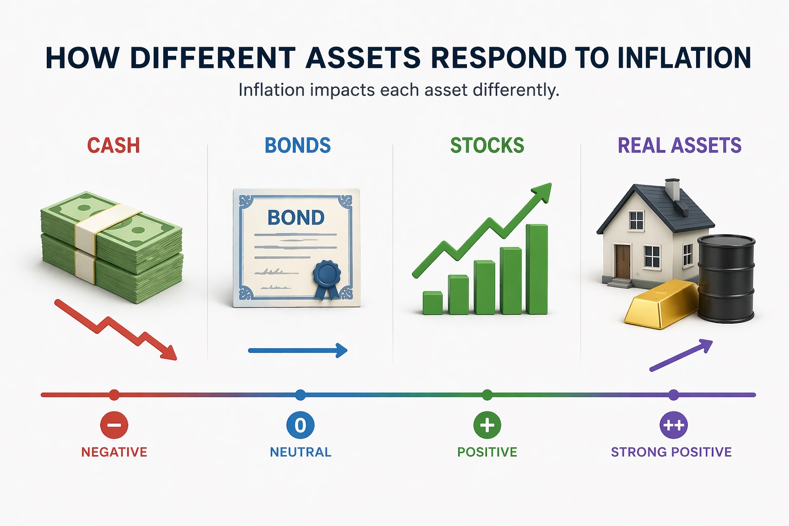 how inflation affects your investments asset performance comparison stocks real estate vs cash