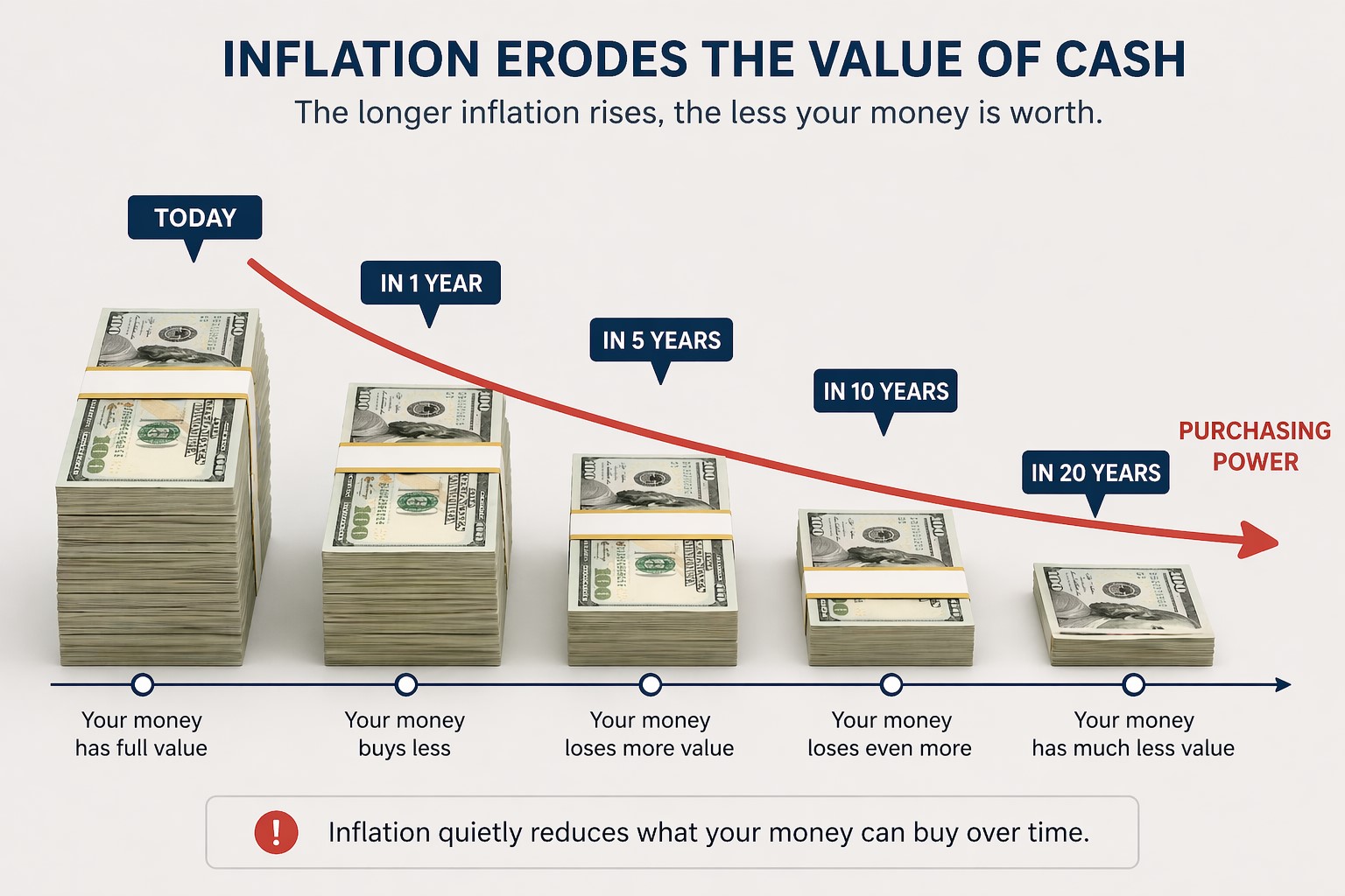 how inflation affects your investments cash value decline over time