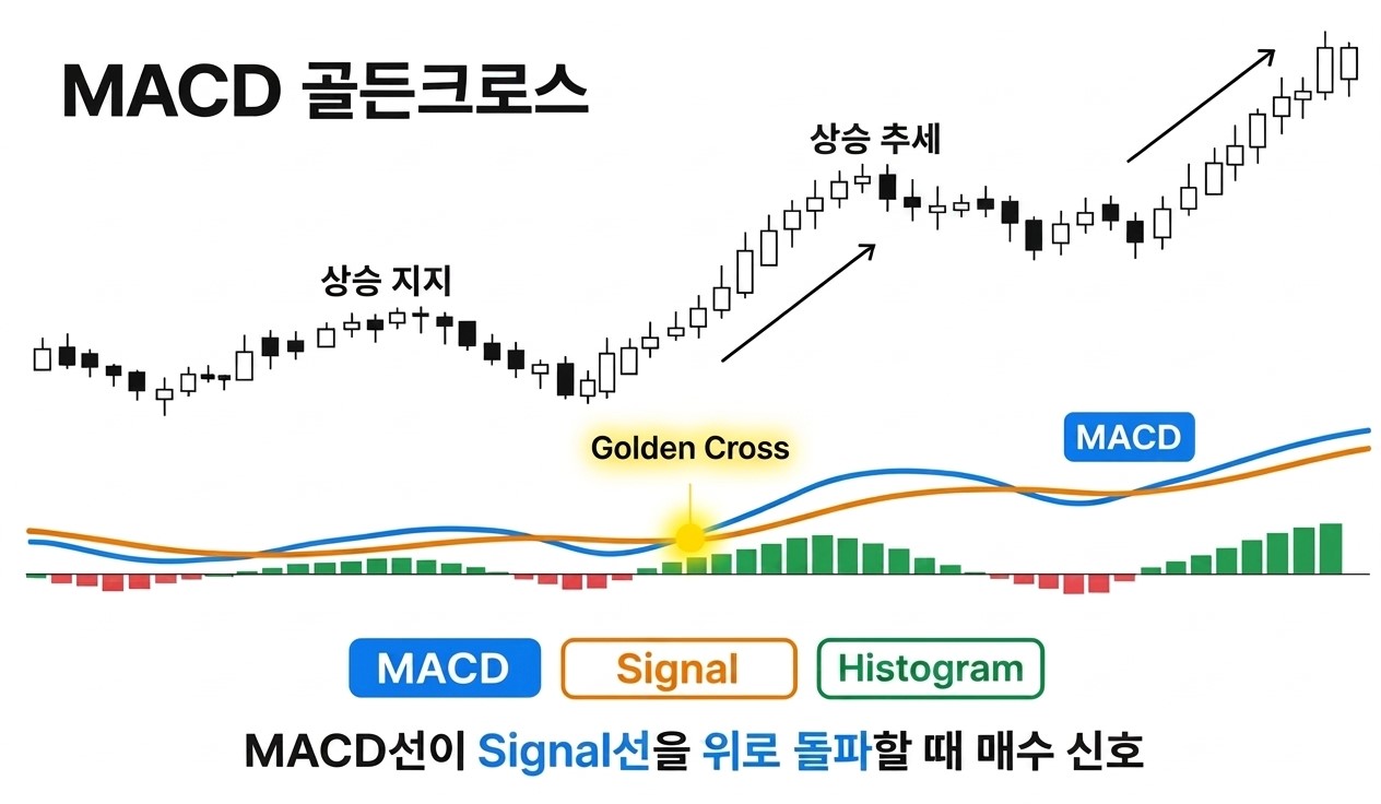 RSI MACD 보는 법 골든크로스 실전 예시