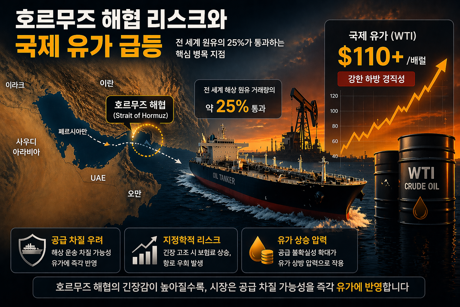 호르무즈 해협 리스크와 국제 유가 상승