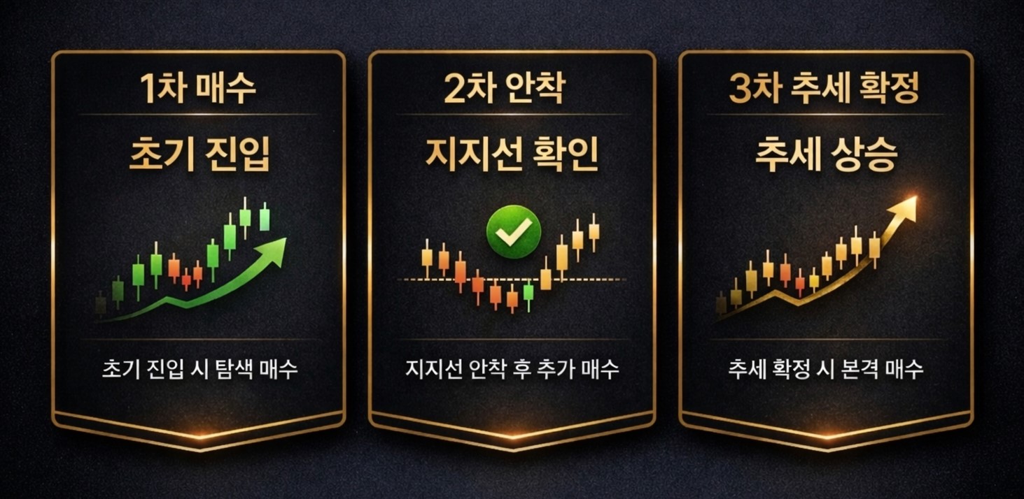4월 미국 증시 반등 구간 3단계 분할 매수 전략 카드형 이미지