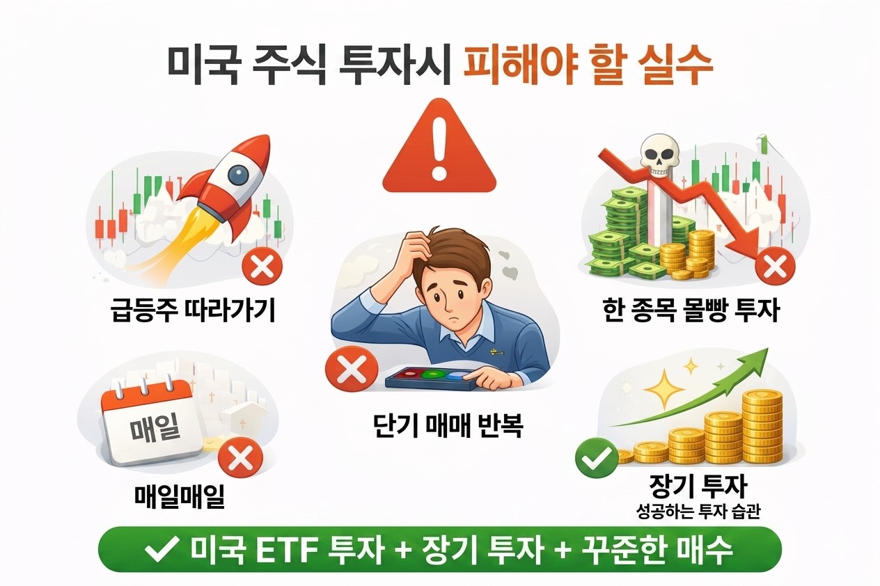 미국 주식 투자 시 초보자가 자주 하는 실수와 피해야 할 투자 방법