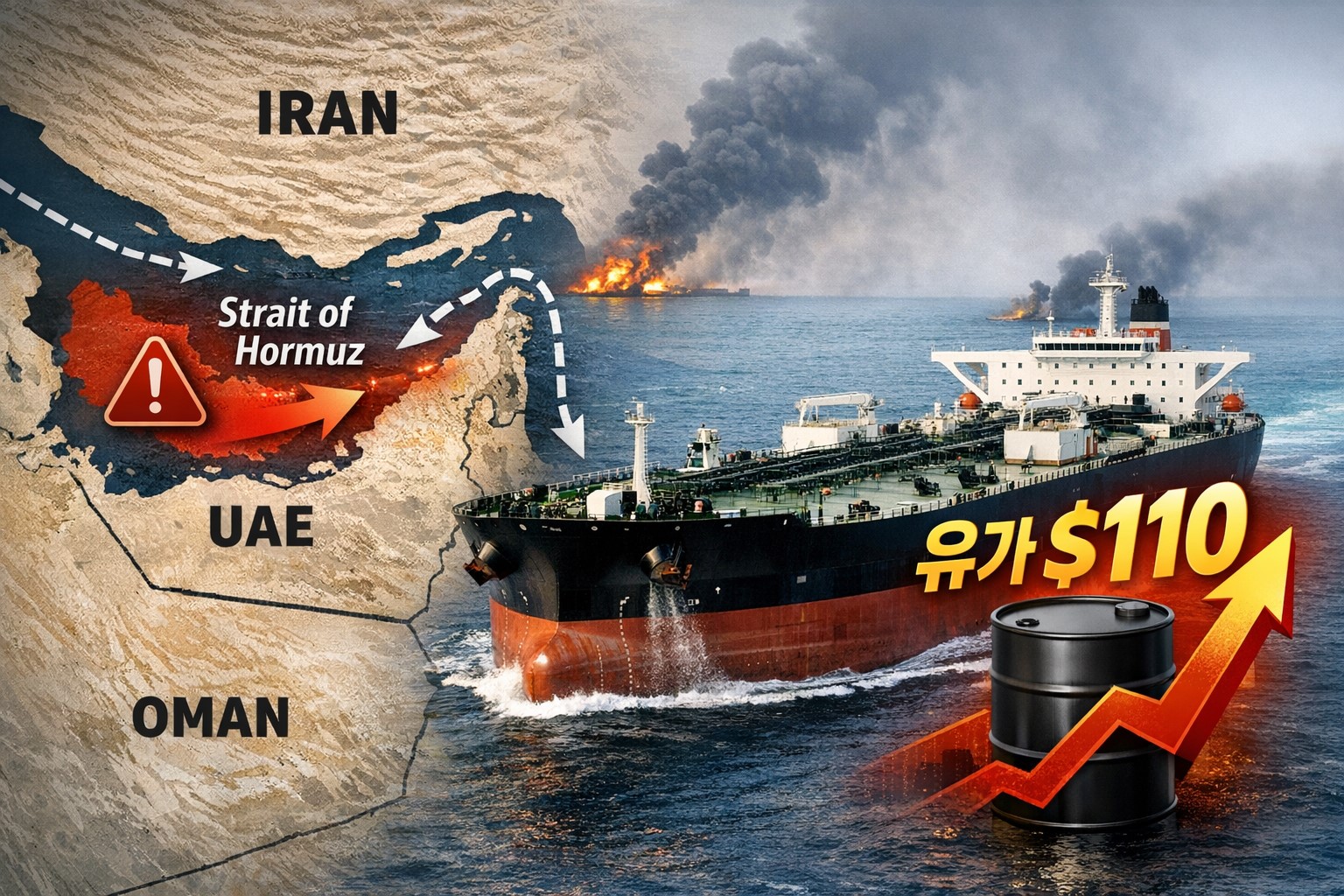 미국 이란 협상 결렬 이후 국제유가 110달러 리스크 이미지