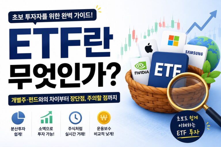 ETF란 무엇인가 개별주와 펀드의 차이를 설명하는 초보 투자 가이드 이미지