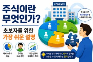 주식이란 무엇인가를 설명하는 초보자용 주식 기초 개념 썸네일
