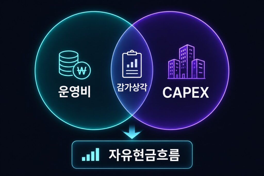 AI 한계비용 CAPEX 감가상각 자유현금흐름 관계