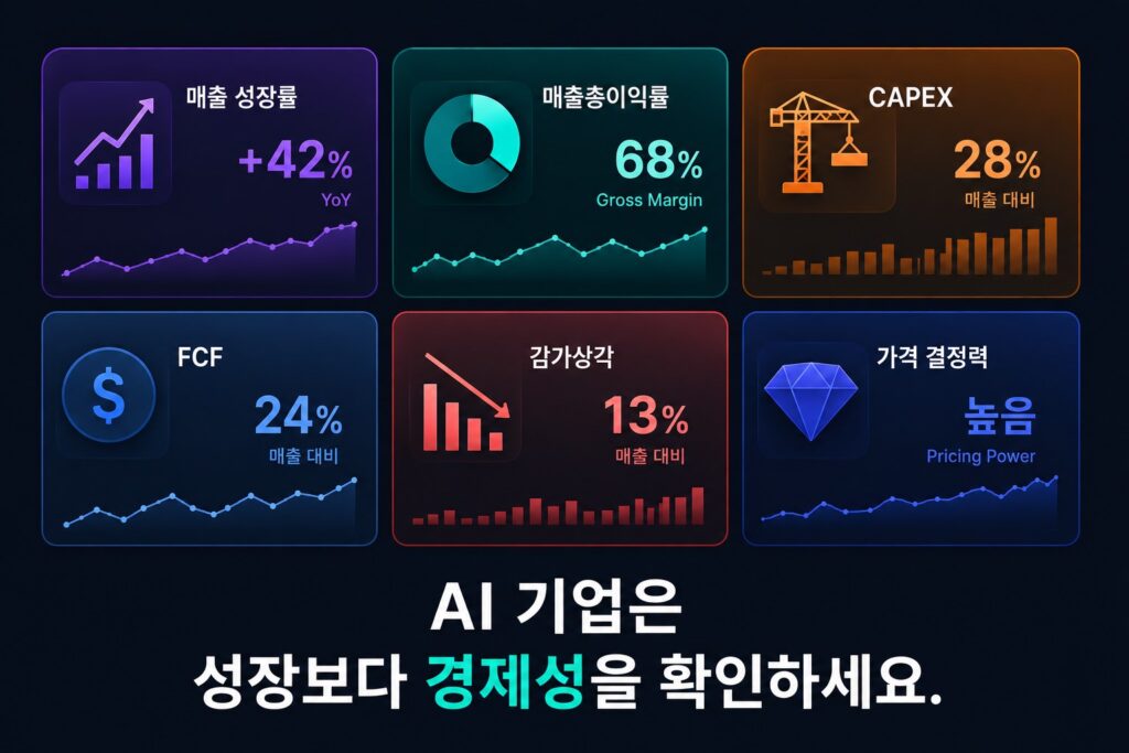AI 기업 투자 분석을 위한 매출 성장률 CAPEX 자유현금흐름 체크리스트