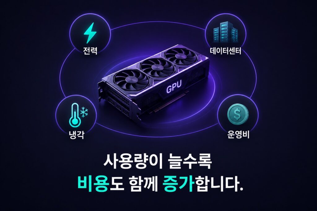 GPU 전력 냉각 데이터센터로 구성된 AI 비용 구조