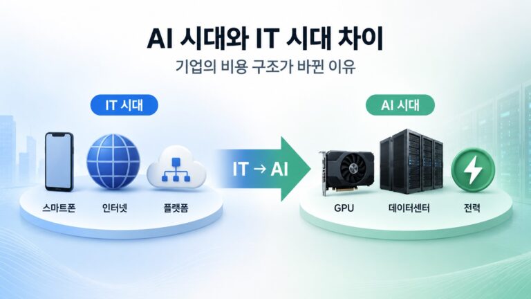AI 시대와 IT 시대 차이와 기업의 비용 구조 변화