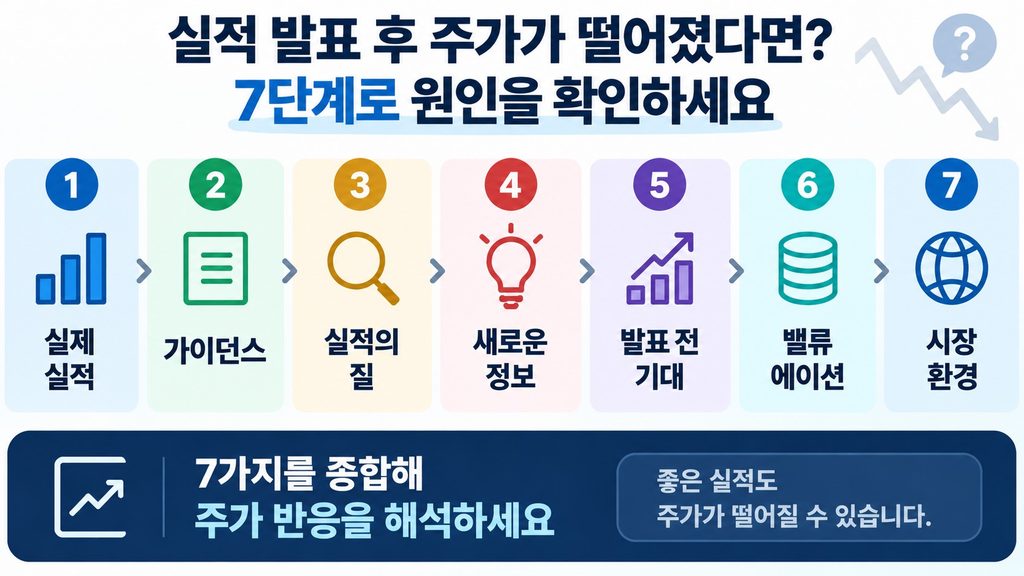 실적 발표 후 주가 하락 원인을 분석하는 7단계 판단 프레임
