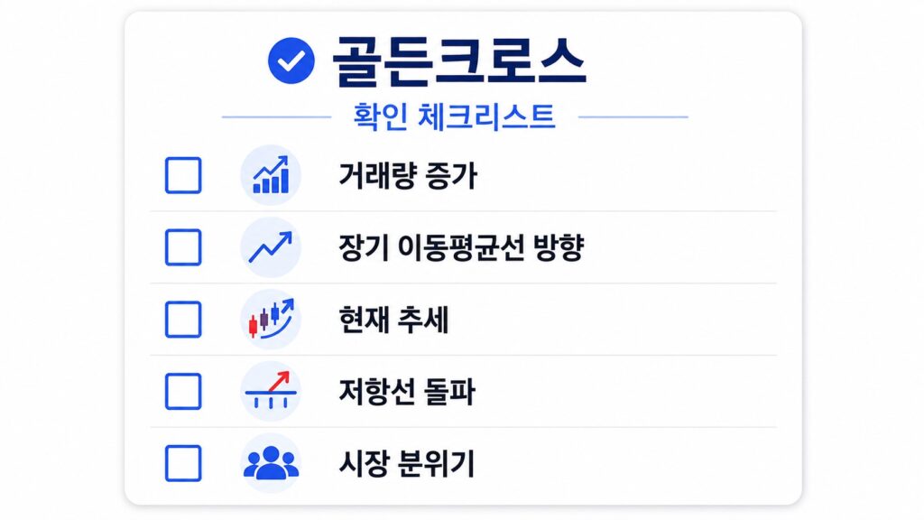 골든크로스 확인 체크리스트