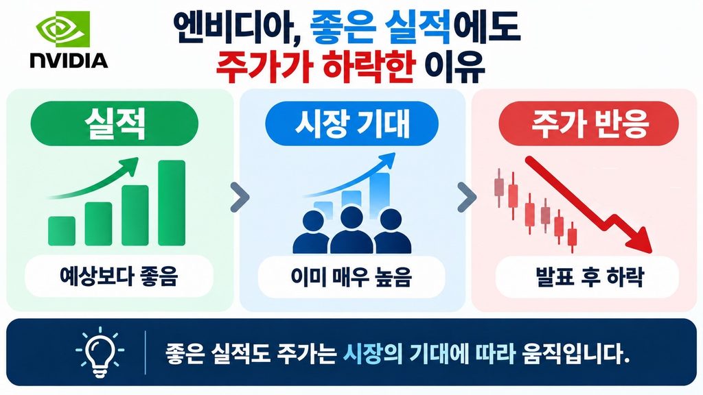 엔비디아 실적과 시장 기대에 따른 실적 발표 후 주가 반응