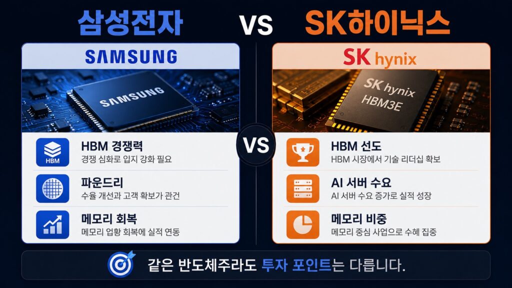 삼성전자와 SK하이닉스 투자 포인트 비교