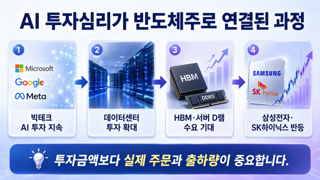 AI 투자심리 회복이 HBM과 반도체주 반등으로 이어지는 과정