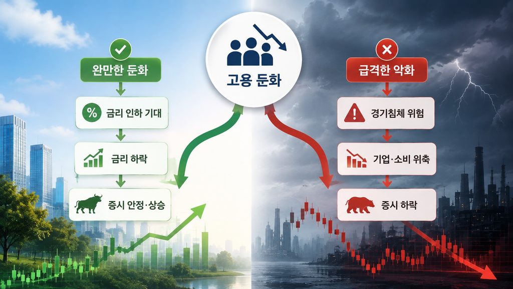 고용 둔화가 금리 인하 기대와 경기침체 위험으로 갈라지는 두 가지 시장 경로