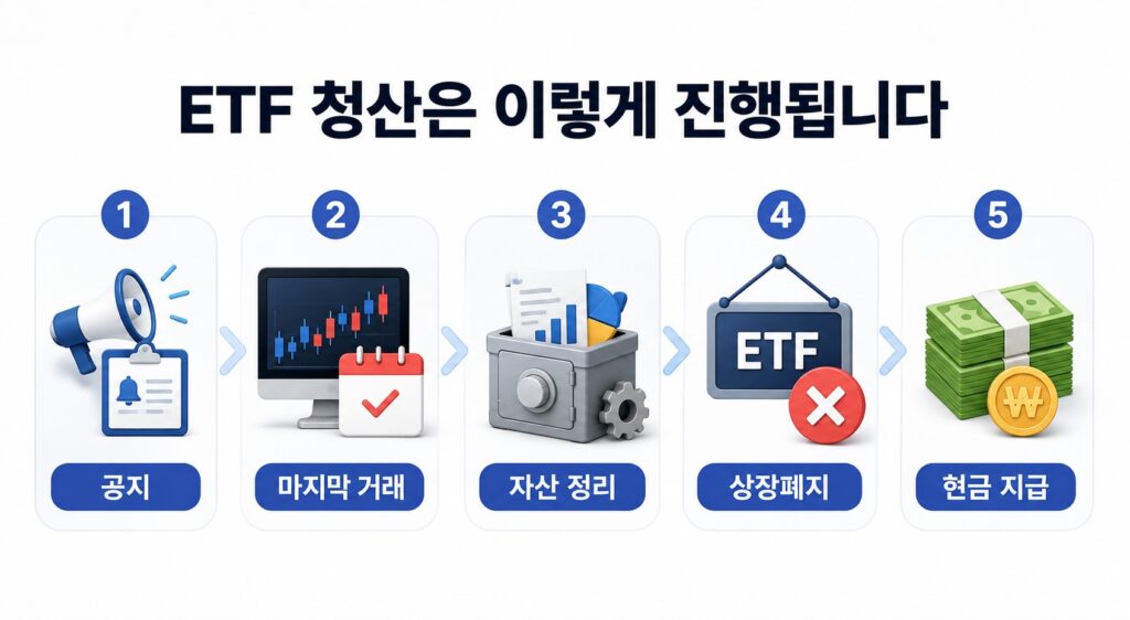 ETF 상장폐지 후 청산 과정과 투자자 현금 지급 절차