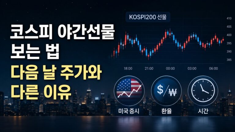 코스피 야간선물 보는 법과 다음 날 주가가 다르게 움직이는 이유를 설명하는 대표 이미지