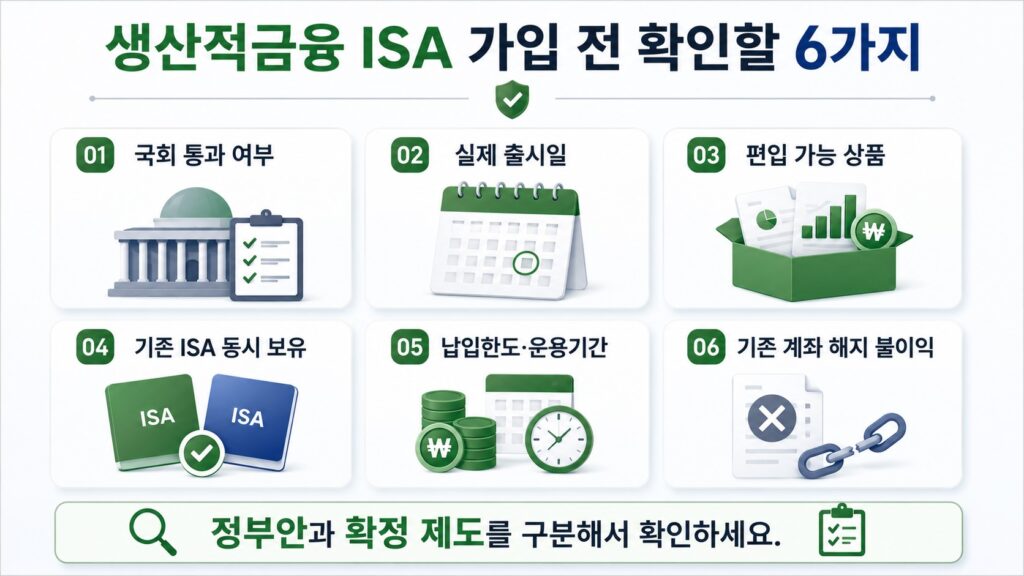 생산적금융 ISA 가입 전 국회 통과와 투자상품을 확인하는 체크리스트