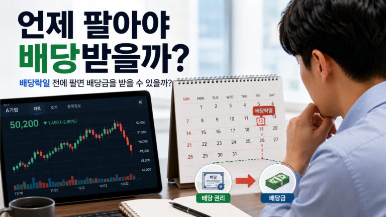 배당락일 전에 팔면 배당금을 받을 수 있는지 확인하는 투자자