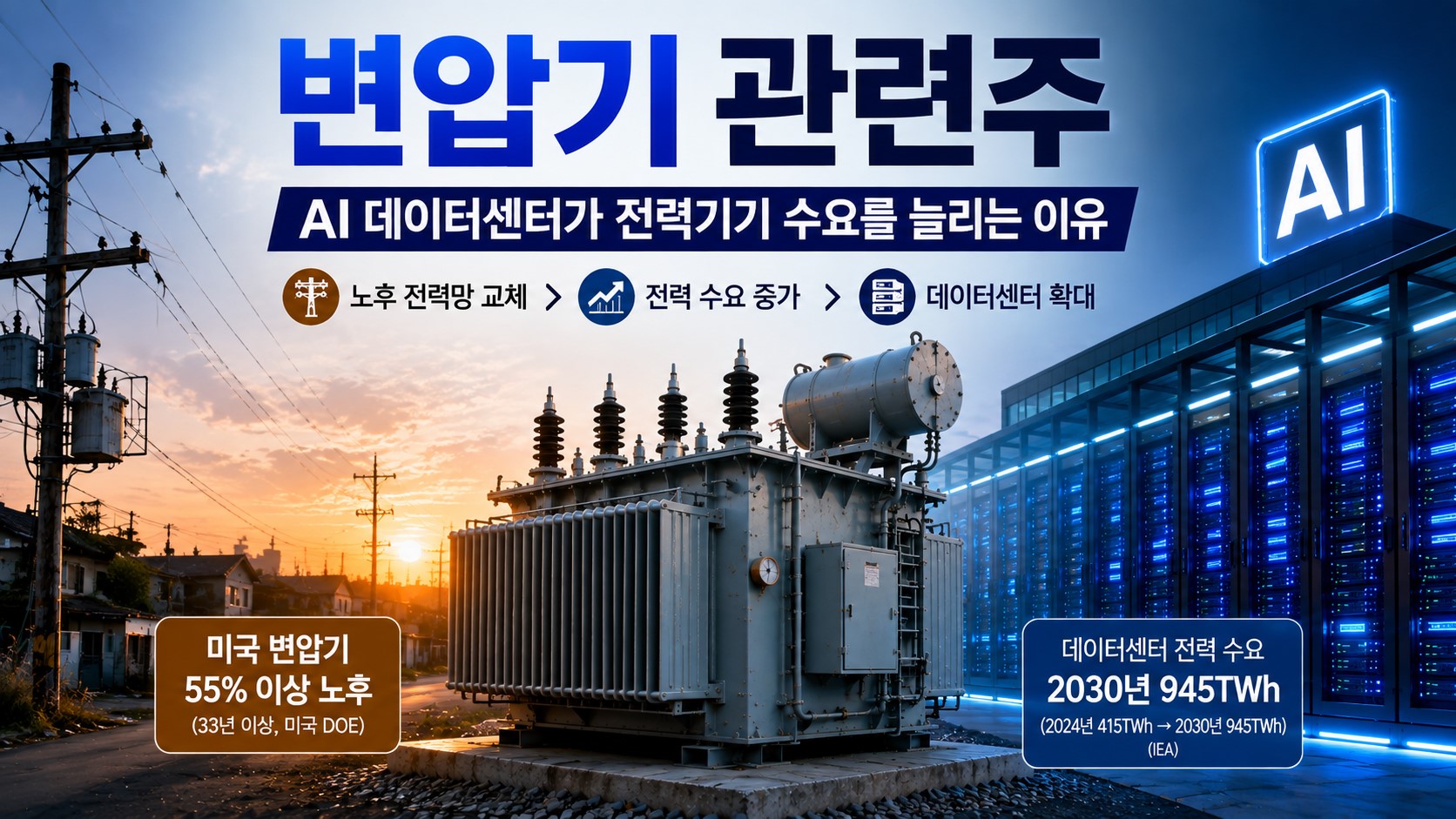 변압기 관련주, AI 데이터센터가 전력기기 수요를 늘리는 이유