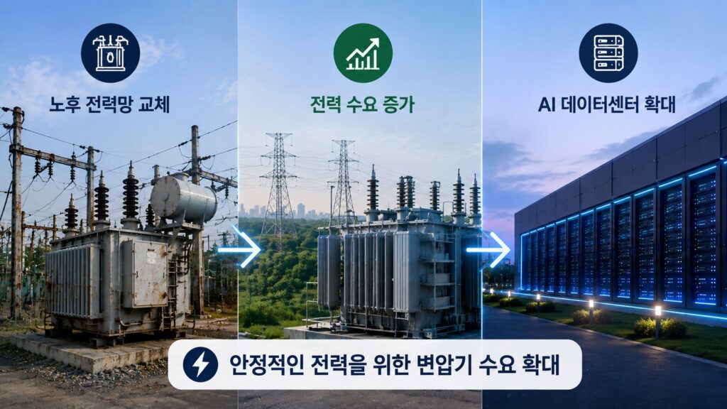 미국 노후 전력망 교체와 AI 데이터센터 전력 수요 증가