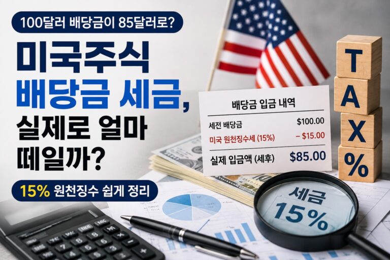 미국주식 배당금 세금 15% 원천징수와 실제 입금액