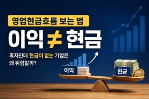 영업현금흐름 보는 법과 이익과 현금의 차이를 표현한 이미지