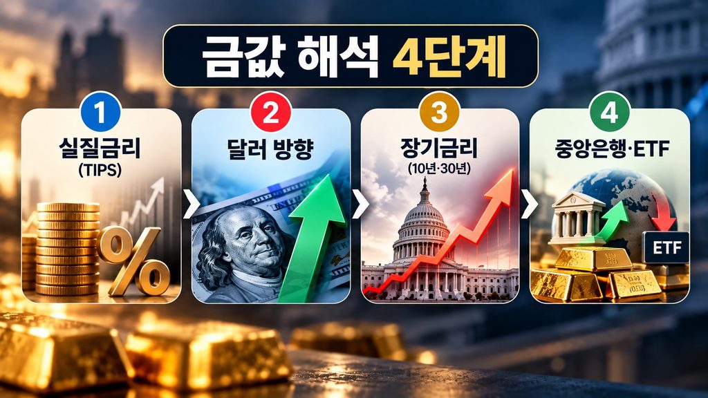 금값 하락 이유를 해석하는 실질금리·달러·장기금리·금 수요 4단계